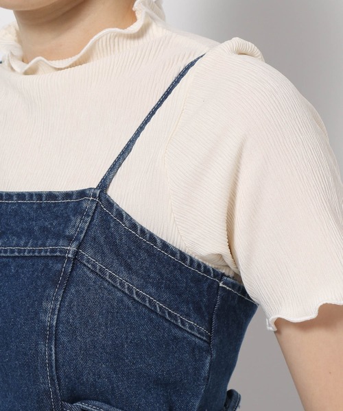 mysty woman（ミスティウーマン）の「サイドレースUPデニムジャンスカ2　904121（ジャンパースカート・レディース・ブルー系その他/ブラック系その他・FREE）」の13枚目の写真