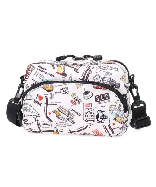 CHUMS（チャムス）の「CHUMS/チャムス ウエストバッグ SHOULDER POUCH リサイクルショルダーポーチ CH60-3539（ボディバッグ/ウエストポーチ・メンズ・ブラック/ホワイト/ブラウン/ネイビー/グレイッシュベージュ/カラフル/ホワイト系その他/ブラック×ホワイト・FREE）」の3枚目の写真