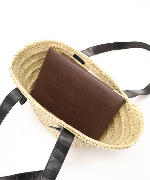 KECH LeS ESSENTIELS（ケッシュルエッセンシャル）の「【KECH LeS ESSENTIELS】RIBBON HANDLE SMALL BASKET（かごバッグ・レディース・ベージュ・FREE）」の5枚目の写真