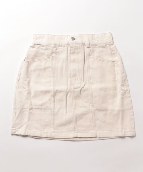 RAY CASSIN（レイカズン）の「デニムミニスカート（デニムスカート・レディース・イエロー×グリーン/オレンジ/キナリ/インディゴブルー/オフホワイト・FREE）」の2枚目の写真