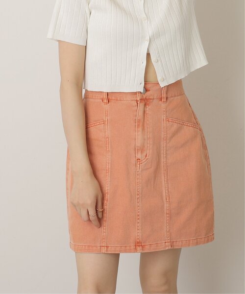 RAY CASSIN（レイカズン）の「デニムミニスカート（デニムスカート・レディース・イエロー×グリーン/オレンジ/キナリ/インディゴブルー/オフホワイト・FREE）」の14枚目の写真