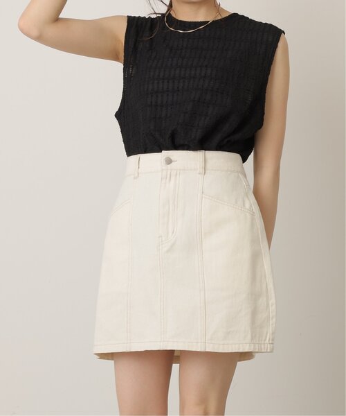 RAY CASSIN（レイカズン）の「デニムミニスカート（デニムスカート・レディース・イエロー×グリーン/オレンジ/キナリ/インディゴブルー/オフホワイト・FREE）」の20枚目の写真