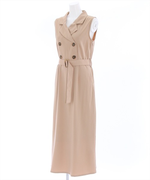 clear（クリア）の「トレンチノースリーブワンピース[骨格ストレート]（ワンピース・レディース・ベージュ/ネイビー/ピンク・F）」の4枚目の写真