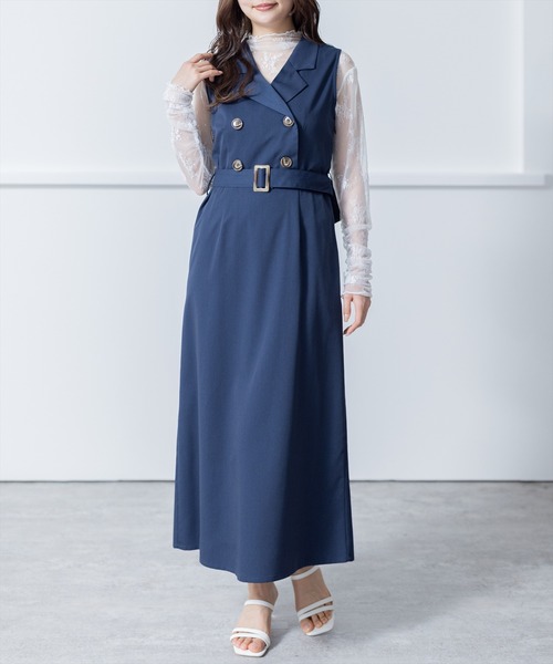 clear（クリア）の「トレンチノースリーブワンピース[骨格ストレート]（ワンピース・レディース・ベージュ/ネイビー/ピンク・F）」の15枚目の写真