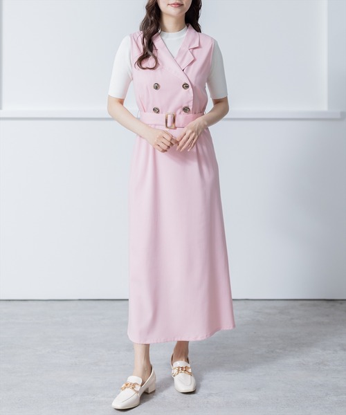 clear（クリア）の「トレンチノースリーブワンピース[骨格ストレート]（ワンピース・レディース・ベージュ/ネイビー/ピンク・F）」の18枚目の写真