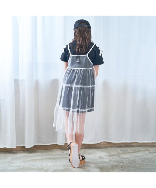 algy（アルジー）の「シアーキャミワンピ&Tワンピセット（ワンピース・キッズ・サックスブルー/オフホワイト/ブラック・XX-SMALL/X-SMALL/SMALL/MEDIUM）」の5枚目の写真