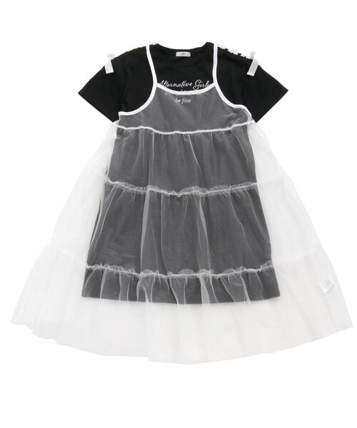 algy（アルジー）の「シアーキャミワンピ&Tワンピセット（ワンピース・キッズ・サックスブルー/オフホワイト/ブラック・XX-SMALL/X-SMALL/SMALL/MEDIUM）」の6枚目の写真