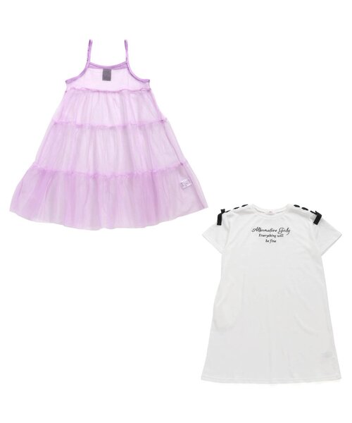 algy（アルジー）の「シアーキャミワンピ&Tワンピセット（ワンピース・キッズ・サックスブルー/オフホワイト/ブラック・XX-SMALL/X-SMALL/SMALL/MEDIUM）」の14枚目の写真