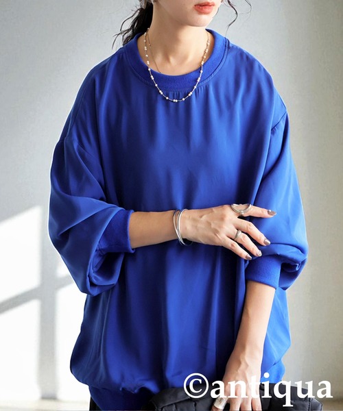 リブ切り替えシアートップス（Tシャツ/カットソー）｜antiqua