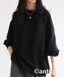 antiqua（アンティカ）の「リブ切り替えシアートップス（Tシャツ/カットソー・レディース）」