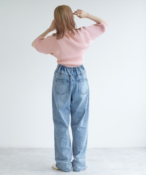 w closet（ダブルクローゼット）の「【SETアイテム】ボレロカーディガン&ニットキャミソール（カーディガン/ボレロ・レディース・ブラック/オフホワイト/ピンク/サックスブルー/オレンジ・FREE）」の7枚目の写真