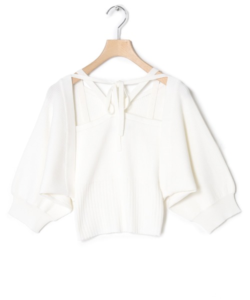 w closet（ダブルクローゼット）の「【SETアイテム】ボレロカーディガン&ニットキャミソール（カーディガン/ボレロ・レディース・ブラック/オフホワイト/ピンク/サックスブルー/オレンジ・FREE）」の20枚目の写真