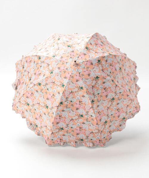 PAUL&JOE(ポールアンドジョー)の「晴雨兼用日傘 フリル SAKURA(長傘・レディース・オフホワイト/ミント/ライトオレンジ系・FREE)」の4枚目の写真
