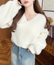 カシュクールシャギーニットプルオーバー