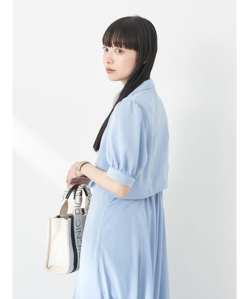 earth music&ecology（アースミュージックアンドエコロジー）の「SET2点パフブラウス+キャミドレ（ワンピース・レディース・ベージュ/ブルー/ピンク・S/M）」の10枚目の写真
