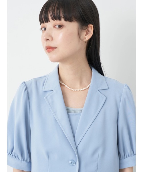 earth music&ecology（アースミュージックアンドエコロジー）の「SET2点パフブラウス+キャミドレ（ワンピース・レディース・ベージュ/ブルー/ピンク・S/M）」の14枚目の写真