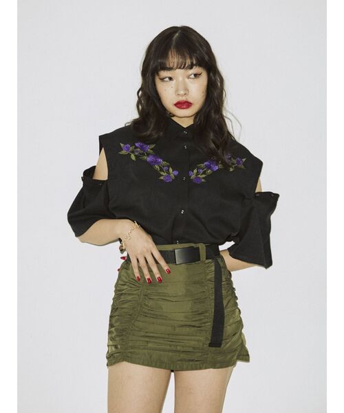 jouetie（ジュエティ）の「ミリタリーパッカリングミニスカート（スカート・レディース・ブラック/レッド/カーキ・MEDIUM）」の13枚目の写真