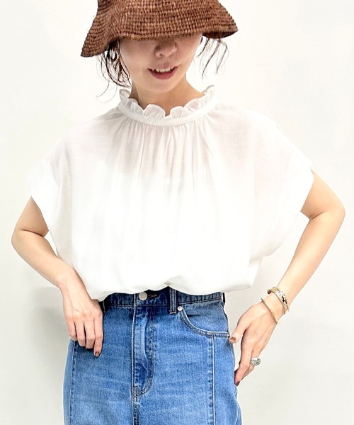 LEPSIM（レプシィム）の「チビフリルフレンチブラウス 182929（シャツ