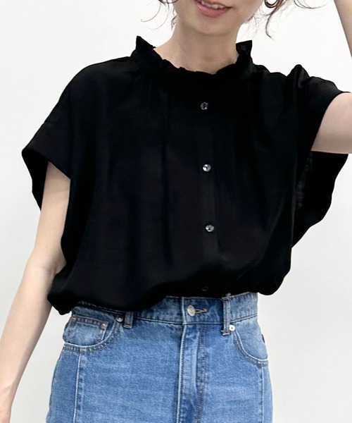 上のみ LEPSIM（レプシィム）の「チビフリルフレンチブラウス 182929（シャツ