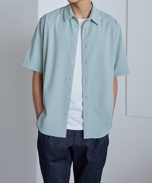 UNITED TOKYO（ユナイテッドトウキョウ）の「SMALL MESH レギュラーシャツ (半袖)（シャツ/ブラウス・メンズ・ミント/グレー/オフホワイト/ストライプ・3/2/1）」の9枚目の写真