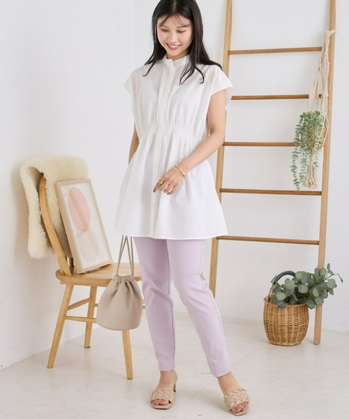 OMNES(オムネス)の「ブロードシャーリングチュニックシャツ(シャツ/ブラウス・レディース・グリーン/ライトイエロー/アイボリー/ブラック・FREE)」の19枚目の写真