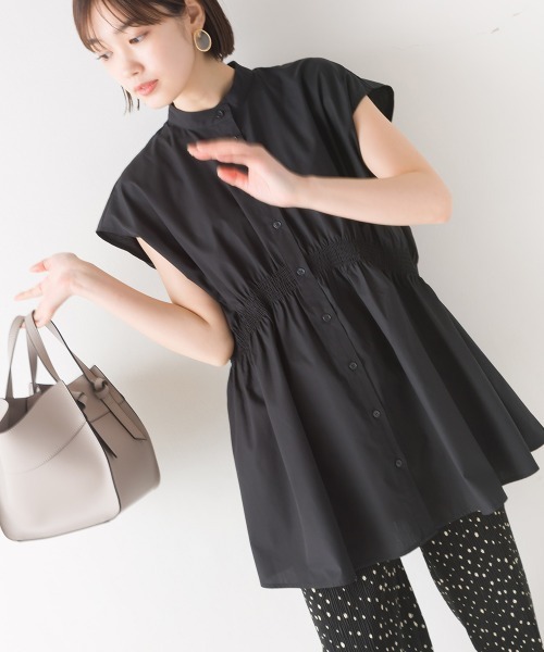 OMNES(オムネス)の「ブロードシャーリングチュニックシャツ(シャツ/ブラウス・レディース・グリーン/ライトイエロー/アイボリー/ブラック・FREE)」の9枚目の写真