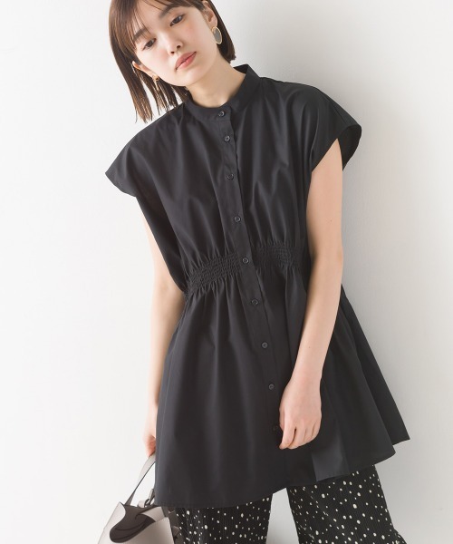 OMNES(オムネス)の「ブロードシャーリングチュニックシャツ(シャツ/ブラウス・レディース・グリーン/ライトイエロー/アイボリー/ブラック・FREE)」の6枚目の写真