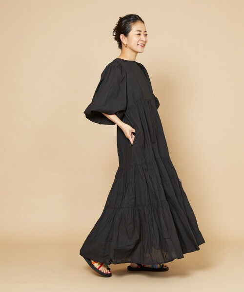 Freada（フリーダ）の「Freada/フリーダ コットンドビーストライプワンピース（ワンピース・レディース・ブラック/ピンク・ﾌﾘ-）」の2枚目の写真