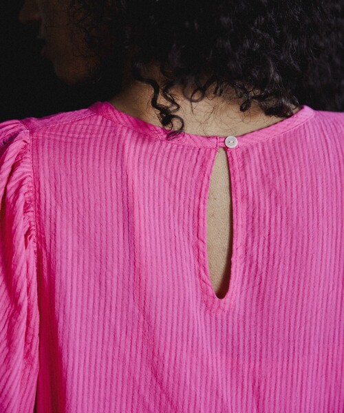 Freada（フリーダ）の「Freada/フリーダ コットンドビーストライプワンピース（ワンピース・レディース・ブラック/ピンク・ﾌﾘ-）」の8枚目の写真