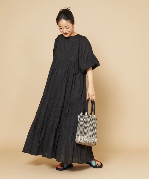 Freada（フリーダ）の「Freada/フリーダ コットンドビーストライプワンピース（ワンピース・レディース・ブラック/ピンク・ﾌﾘ-）」の11枚目の写真