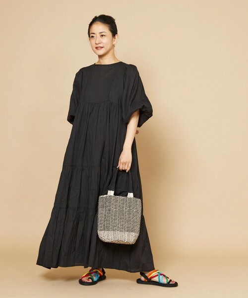 Freada（フリーダ）の「Freada/フリーダ コットンドビーストライプワンピース（ワンピース・レディース・ブラック/ピンク・ﾌﾘ-）」の15枚目の写真