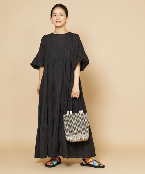 Freada（フリーダ）の「Freada/フリーダ コットンドビーストライプワンピース（ワンピース・レディース・ブラック/ピンク・ﾌﾘ-）」の16枚目の写真