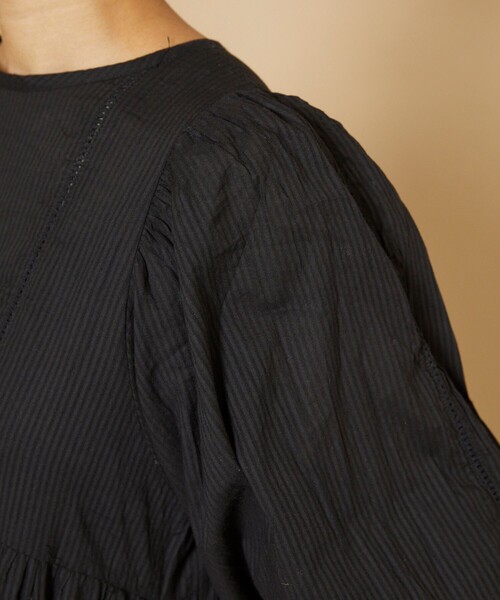 Freada（フリーダ）の「Freada/フリーダ コットンドビーストライプワンピース（ワンピース・レディース・ブラック/ピンク・ﾌﾘ-）」の18枚目の写真