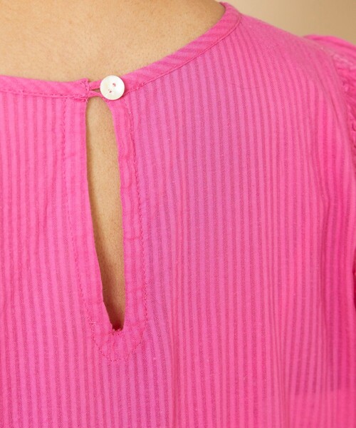 Freada（フリーダ）の「Freada/フリーダ コットンドビーストライプワンピース（ワンピース・レディース・ブラック/ピンク・ﾌﾘ-）」の4枚目の写真