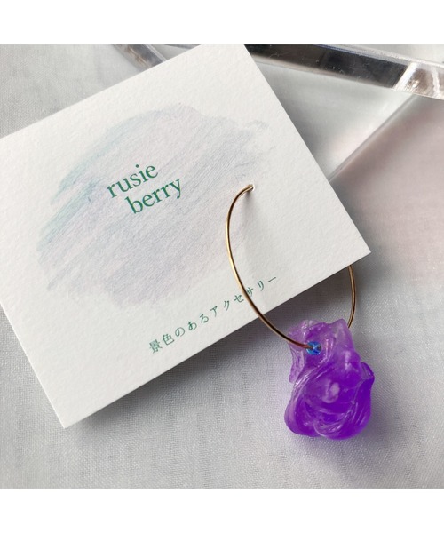 tone（トーン）の「【rusieberry】Gummy パープル　片耳フープピアス(MA)（ピアス（両耳用）・レディース・パープル・FREE）」の2枚目の写真
