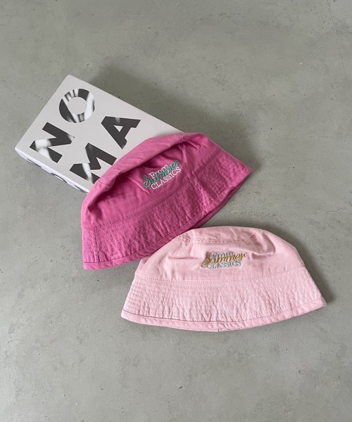 CLEA（クレア）の「刺繍カラーバケットハット（ハット・レディース・ライトピンク/ブラック/ベージュ/ピンク/ホワイト・FREE）」の8枚目の写真