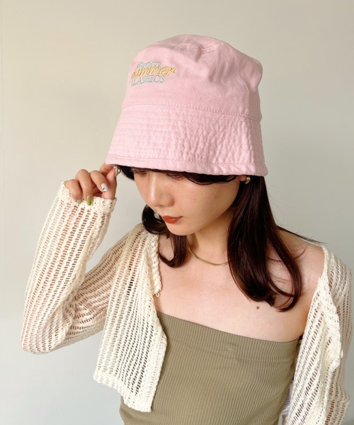 CLEA（クレア）の「刺繍カラーバケットハット（ハット・レディース・ライトピンク/ブラック/ベージュ/ピンク/ホワイト・FREE）」の13枚目の写真