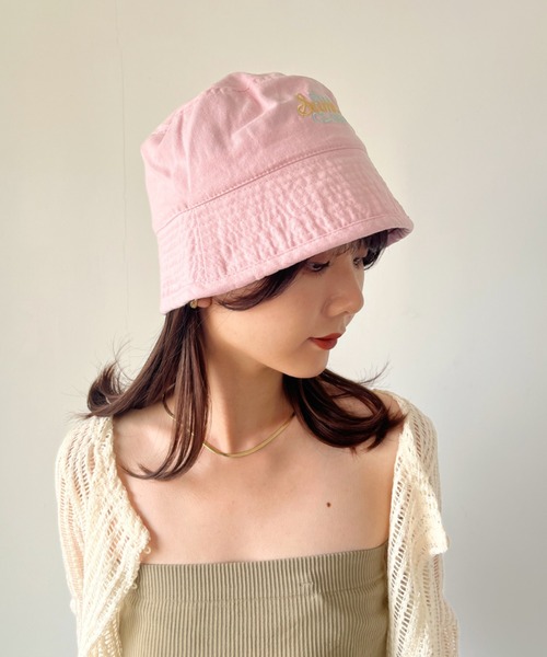 CLEA（クレア）の「刺繍カラーバケットハット（ハット・レディース・ライトピンク/ブラック/ベージュ/ピンク/ホワイト・FREE）」の14枚目の写真