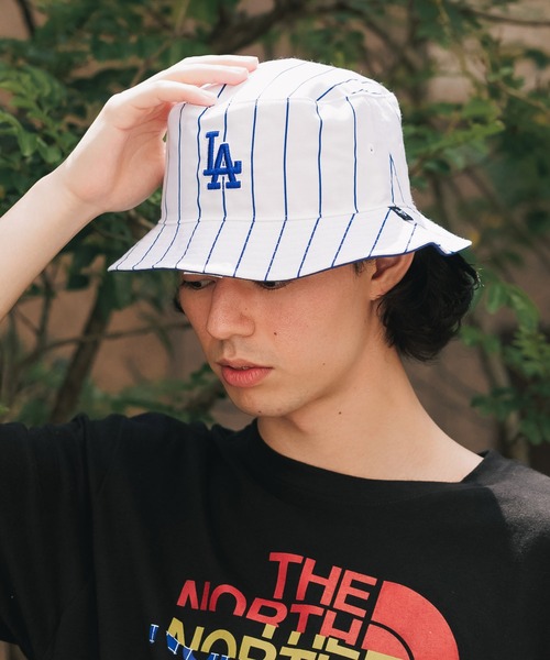 '47(フォーティーセブン)の「47BRAND/フォーティーセブンブランド Athletics Pinstriped '47 Bucket MLB バケットハット チームロゴ 刺繍 ベースボール(ハット・メンズ・ブルー/グリーン/ネイビー・FREE)」の3枚目の写真