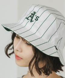 47BRAND/フォーティーセブンブランド Athletics Pinstriped '47 Bucket MLB バケットハット チームロゴ 刺繍 ベースボール