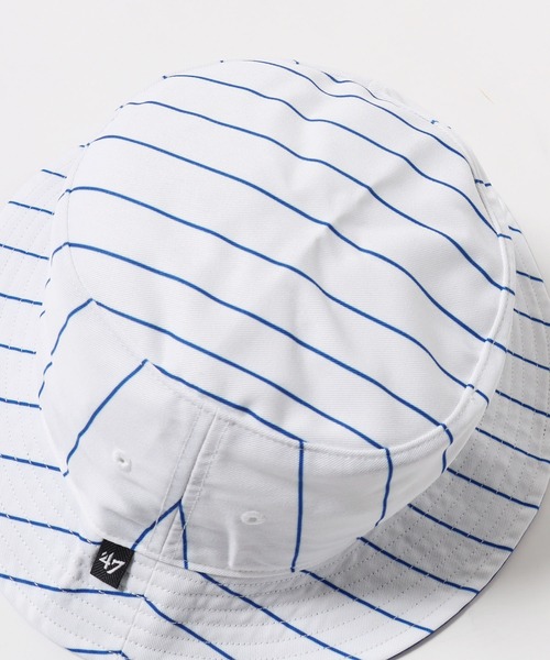 '47(フォーティーセブン)の「47BRAND/フォーティーセブンブランド Athletics Pinstriped '47 Bucket MLB バケットハット チームロゴ 刺繍 ベースボール(ハット・メンズ・ブルー/グリーン/ネイビー・FREE)」の4枚目の写真