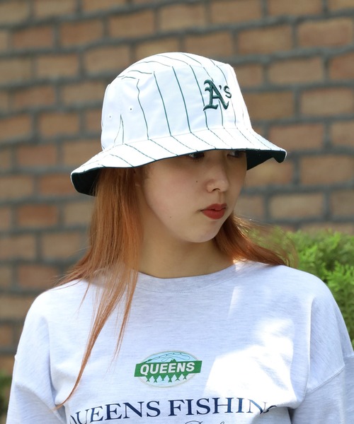 '47(フォーティーセブン)の「47BRAND/フォーティーセブンブランド Athletics Pinstriped '47 Bucket MLB バケットハット チームロゴ 刺繍 ベースボール(ハット・メンズ・ブルー/グリーン/ネイビー・FREE)」の18枚目の写真