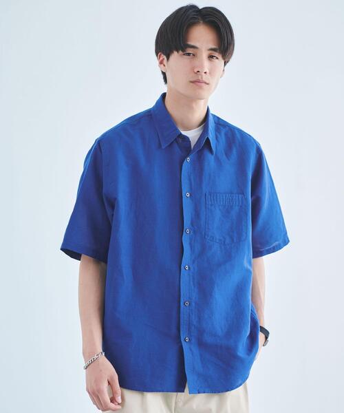 green label relaxing（グリーンレーベルリラクシング）の「ボイルリネン ジャストルーズ レギュラーカラー シャツ（シャツ/ブラウス・メンズ・オレンジ系その他/ライトグレー/ロイヤルブルー・XL/M/S/L）」の2枚目の写真