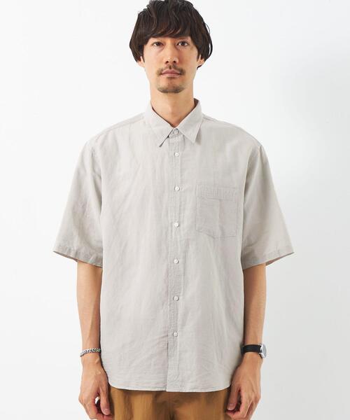 green label relaxing（グリーンレーベルリラクシング）の「ボイルリネン ジャストルーズ レギュラーカラー シャツ（シャツ/ブラウス・メンズ・オレンジ系その他/ライトグレー/ロイヤルブルー・XL/M/S/L）」の7枚目の写真