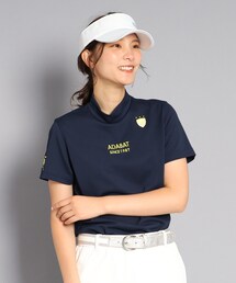 adabat | 【UVカット／吸水速乾】ロゴデザイン モックネック半袖プルオーバー(Tシャツ/カットソー)