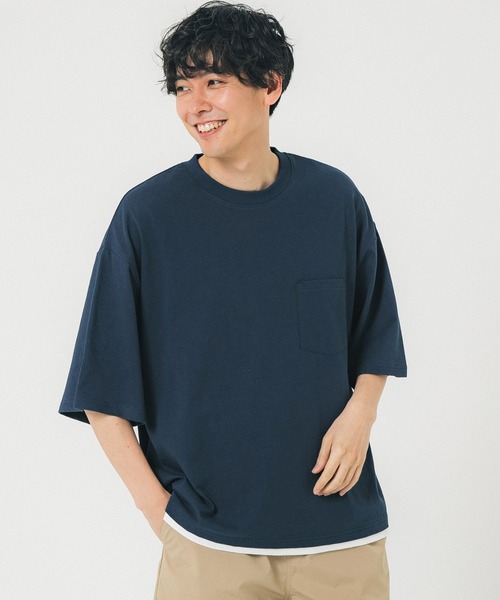 coca（coca）（コカ）の「メンズレイヤード風Tシャツ（Tシャツ/カットソー・メンズ・ブラック/ホワイト/ネイビー・M/L/XL）」の3枚目の写真