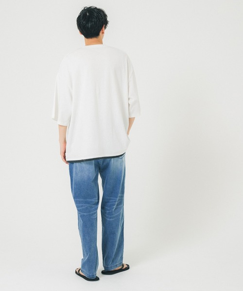 coca（coca）（コカ）の「メンズレイヤード風Tシャツ（Tシャツ/カットソー・メンズ・ブラック/ホワイト/ネイビー・M/L/XL）」の5枚目の写真