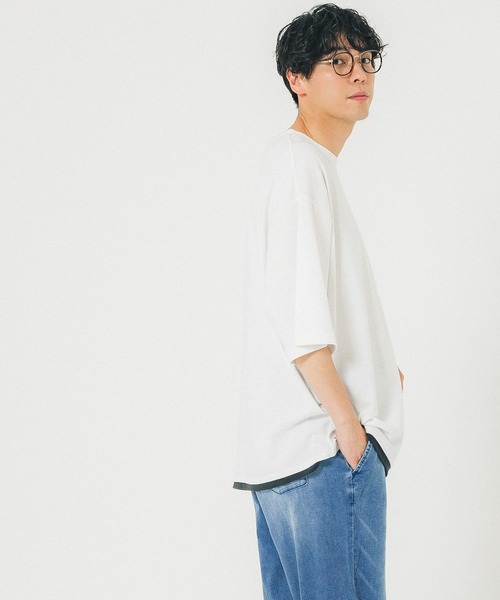 coca（coca）（コカ）の「メンズレイヤード風Tシャツ（Tシャツ/カットソー・メンズ・ブラック/ホワイト/ネイビー・M/L/XL）」の6枚目の写真