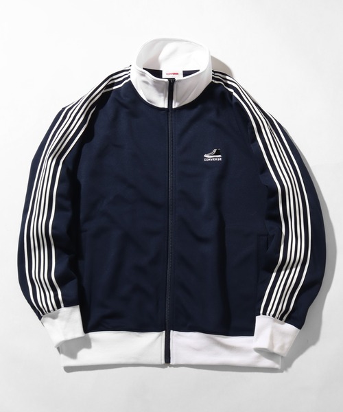 CONVERSE(コンバース)の「【CONVERSE/コンバース】ワンポイントシューズ刺繍 ダブルフェイス サイドライン トラックジャケット(ジャージ・メンズ・オフホワイト/ブラック/グレイッシュベージュ/ブルー系/ネイビー・M/L/LL)」の4枚目の写真