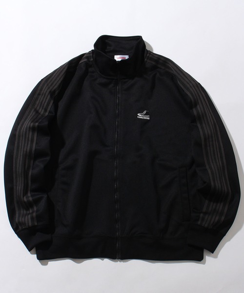 CONVERSE(コンバース)の「【CONVERSE/コンバース】ワンポイントシューズ刺繍 ダブルフェイス サイドライン トラックジャケット(ジャージ・メンズ・オフホワイト/ブラック/グレイッシュベージュ/ブルー系/ネイビー・M/L/LL)」の3枚目の写真
